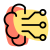 Neural network connected with brain power isolated on a white background icon