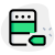 Labeling a server component isolated on a white background icon