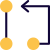 Algorithm diagram from one node to another node pathway icon