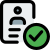 Verified employee ID with the tick mark layout icon