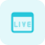 Live streaming option available on a web browser icon