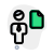 Businessman sharing a single file on an online server icon