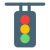 Traffic light for signaling and controlling the traffic icon