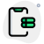 Smartphone having access of server database isolated on white background icon