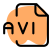 AVI filename extension a multimedia container format icon