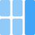 Right bar strip with grid lines parting sections icon