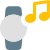 Music playback controls on digital smartwatch device icon