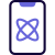 Smartphone access with atomic, reaction structure layout icon