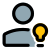 Classic user multiple ideas with lightning bulb logotype icon