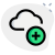 Add data on cloud network storage online icon