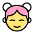 Chinese woman face avatar with happy emotions icon