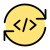 Programming language software syncing with circular loops icon