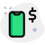 Money transfer facility with dollar logotype layout icon