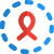 Cancer awareness programme with a ribbon logotype isolated on a white background icon