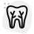 Teeth root canal connected to gum isolated on a white background icon