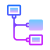 Stacked Organizational Chart Highlighted First Node icon