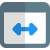 Horizontal arrows in both the directions on a web browser icon