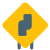 Shape curve turn right side road side warning signboard icon