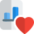 Favorite financial report with heart shape logotype icon