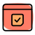 Internet browser with a reminder tickmark selection icon