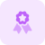 Flower star emblem with double ribbon layout icon