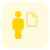 Employee sharing a single file on an online server icon