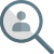 Seeking for right candidate - magnifying glass and avatar logotype icon