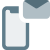 Email and message notification on smartphone with envelope icon