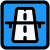 Motorway sign on a national high way lane icon