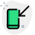 Mobile incoming call logotype with arrow sign icon