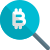 Find bitcoin asset and search with magnify glass icon