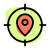 Position a loction target isolated on a white background icon