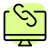 Linking website on a desktop computer layout icon