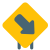 Downright exit lane on road signal signboard icon