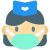 Flight Attendant with Mask icon