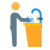 Human washing dishes icon