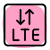 LTE mobile connectivity with up and down arrows for data transfer icon