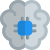 Processing power of a microchip with brain Logotype isolated on a white background icon