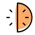Digital clock face representing half an hour icon