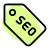 Seo lable with price tag isolated on a white background icon