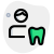 Male with a tooth logotype isolated on a white background icon