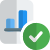 Verified chart analytic information isolated on a white background icon