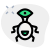 One eyed alien with twisted limbs layout icon