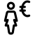 Salary transferred in euro money tender layout icon