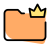 Crown logotype on system folder isolated on a white background icon