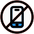 No cell phone allowed in a specific store line icon