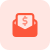 International money order payment in an envelope icon