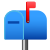 geschlossener Briefkasten mit gehisster Flagge icon