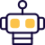 Industrial robot with falter design isolated on a white background icon