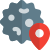 Coronavirus outbreak at multiple location isolated on white background icon